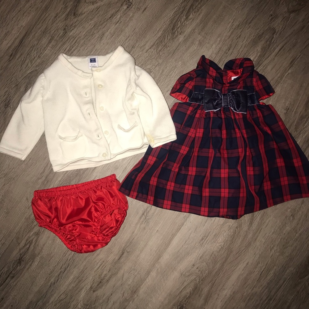 Janie and Jack Dress & Cardigan 0-3/3-6mo